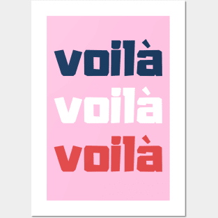 Voilà French Design Pink words Posters and Art